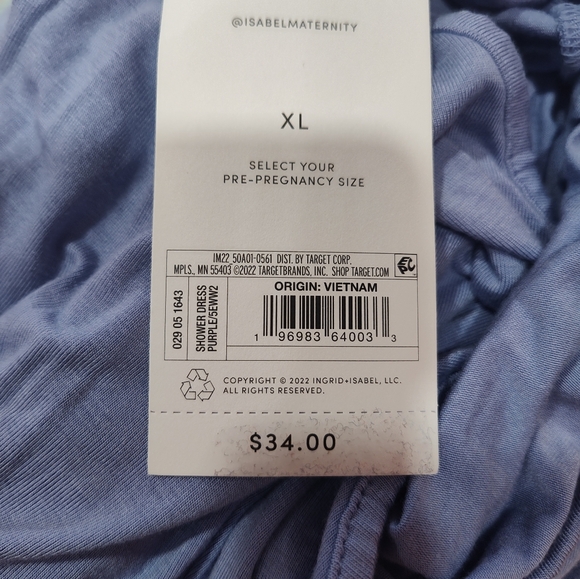 Isabel Maternity Flutter Empire Waist Maternity Dress Lavender - Picture 11 of 12